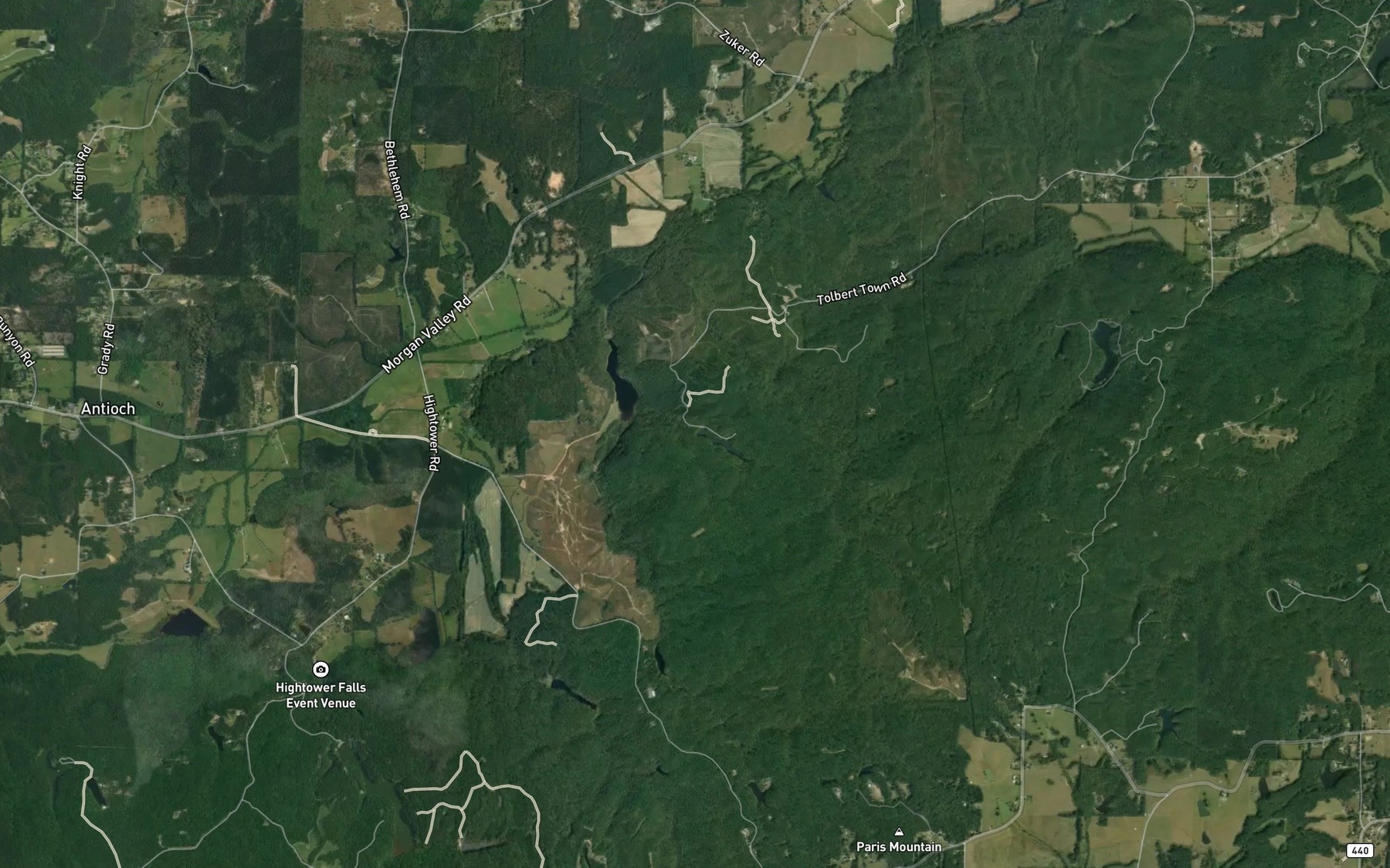 Satellite map of the Parham Springs Lake