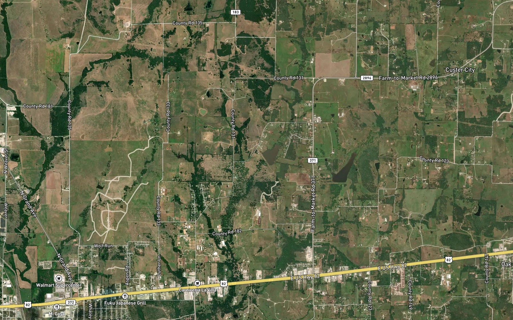 Satellite map of the Soil Conservation Service Site 11b Reservoir