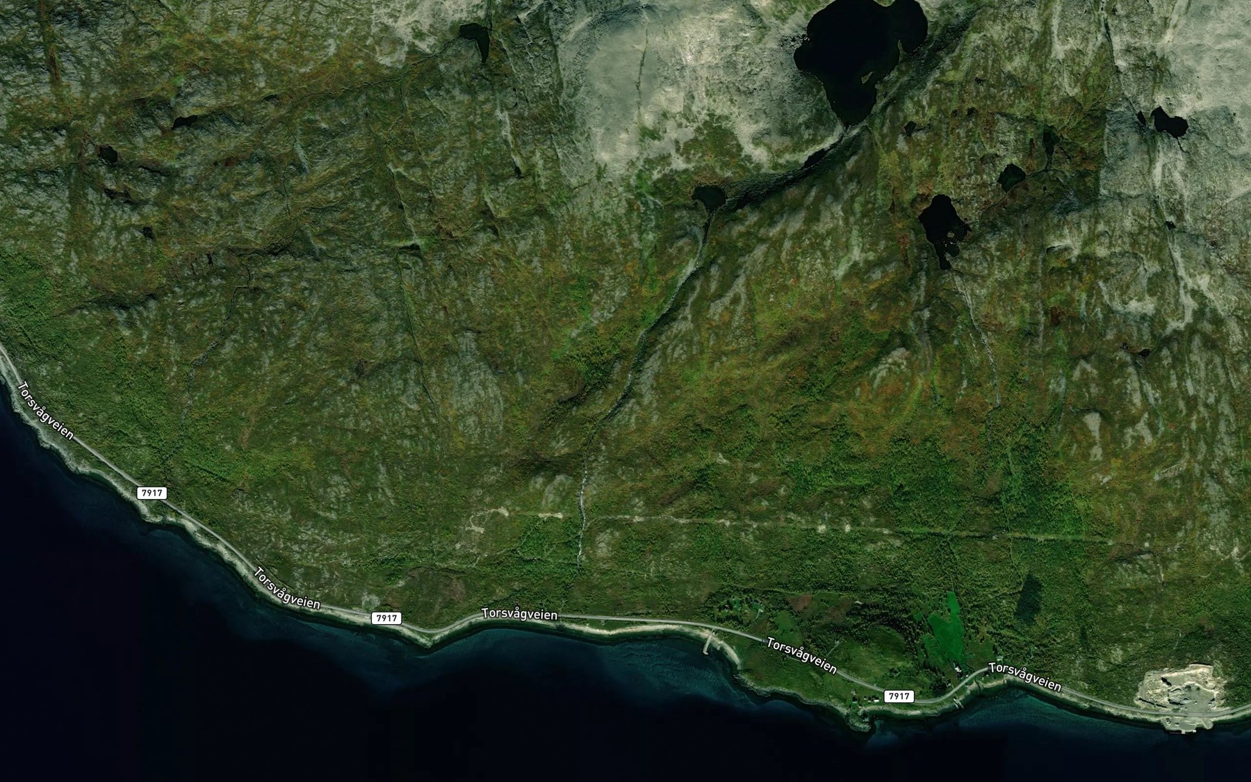 Satellite map of the Langneselva