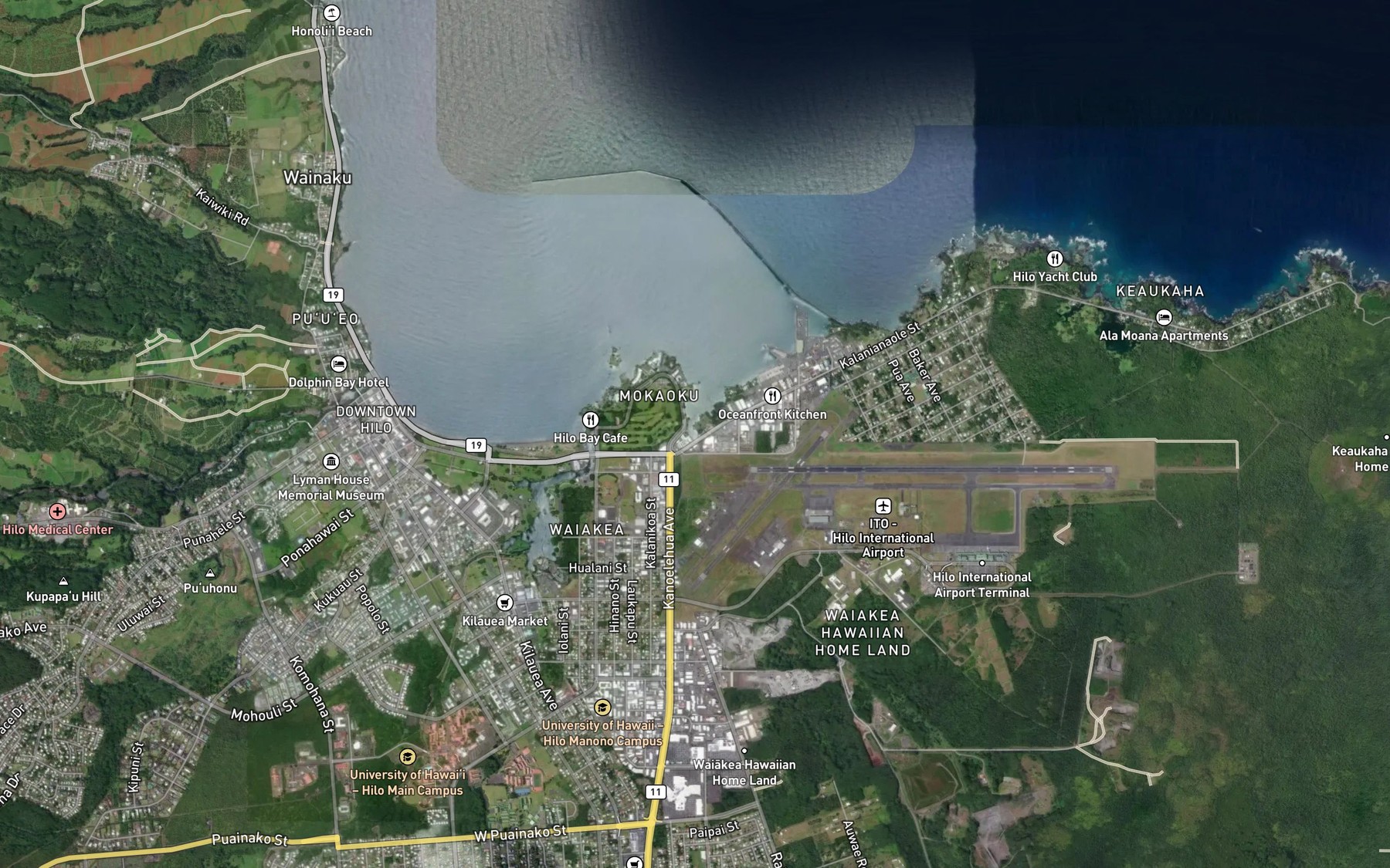 Satellite map of the Ice Pond
