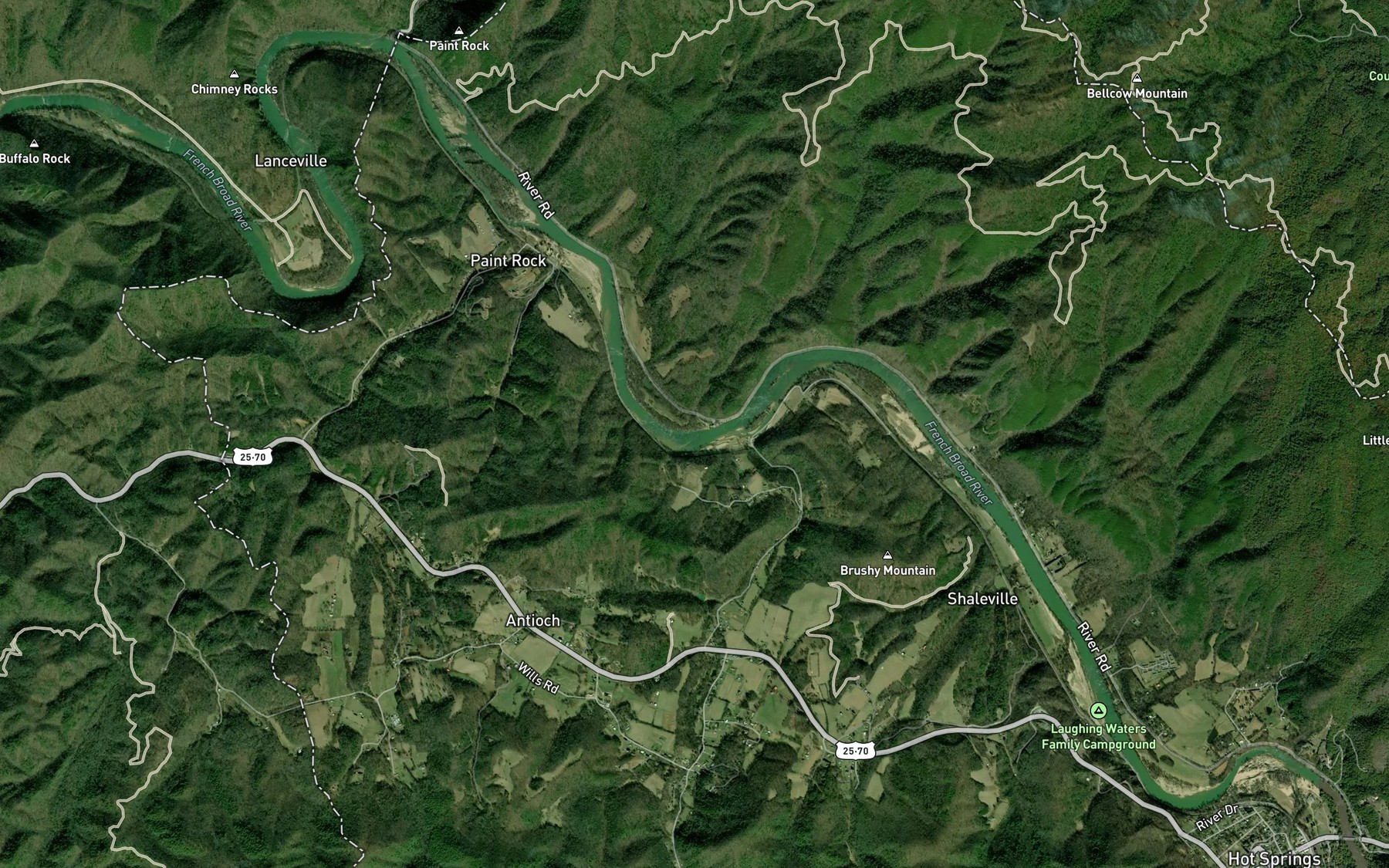 Satellite map of the Murray Branch