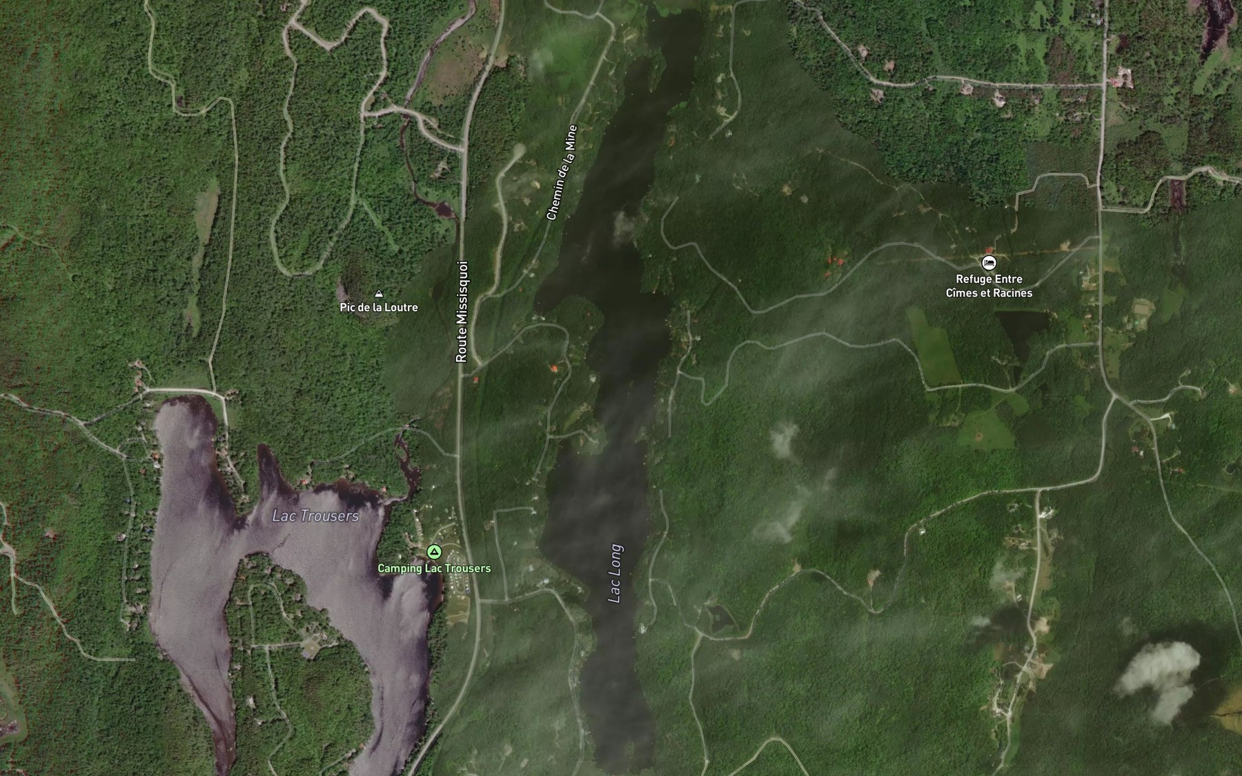 Satellite map of the Lac Long Pond