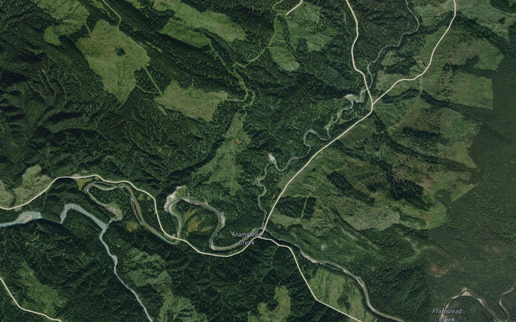 Satellite map of the Muller Creek