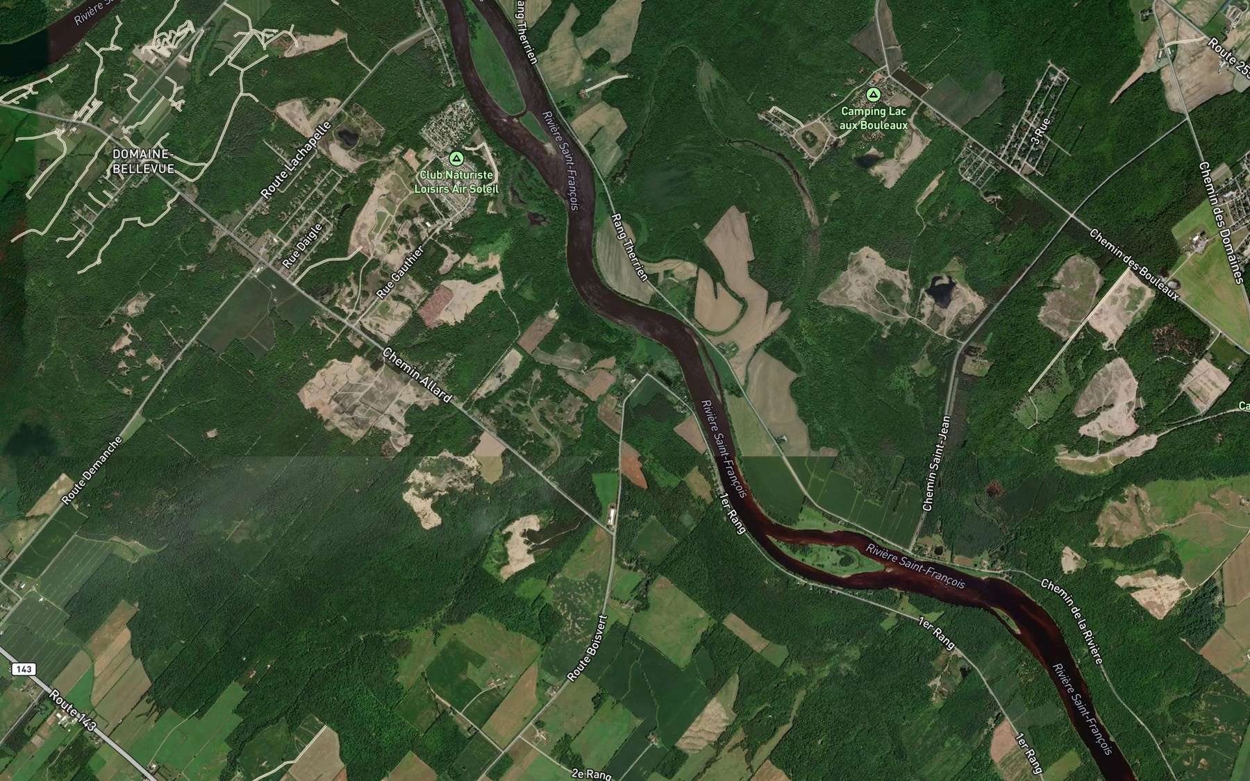 Satellite map of the Ruisseau Georges-Benoit