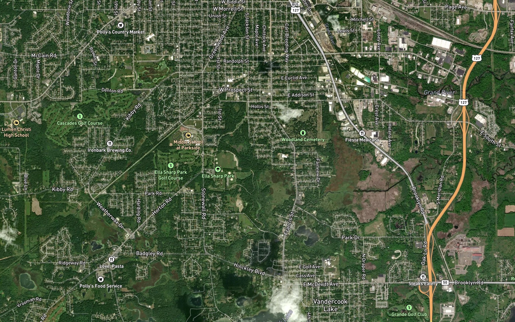 Satellite map of the Sharp Drain