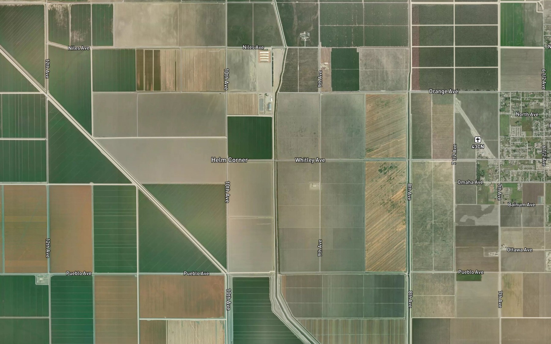 Satellite map of the Helm-Lewis Ditch