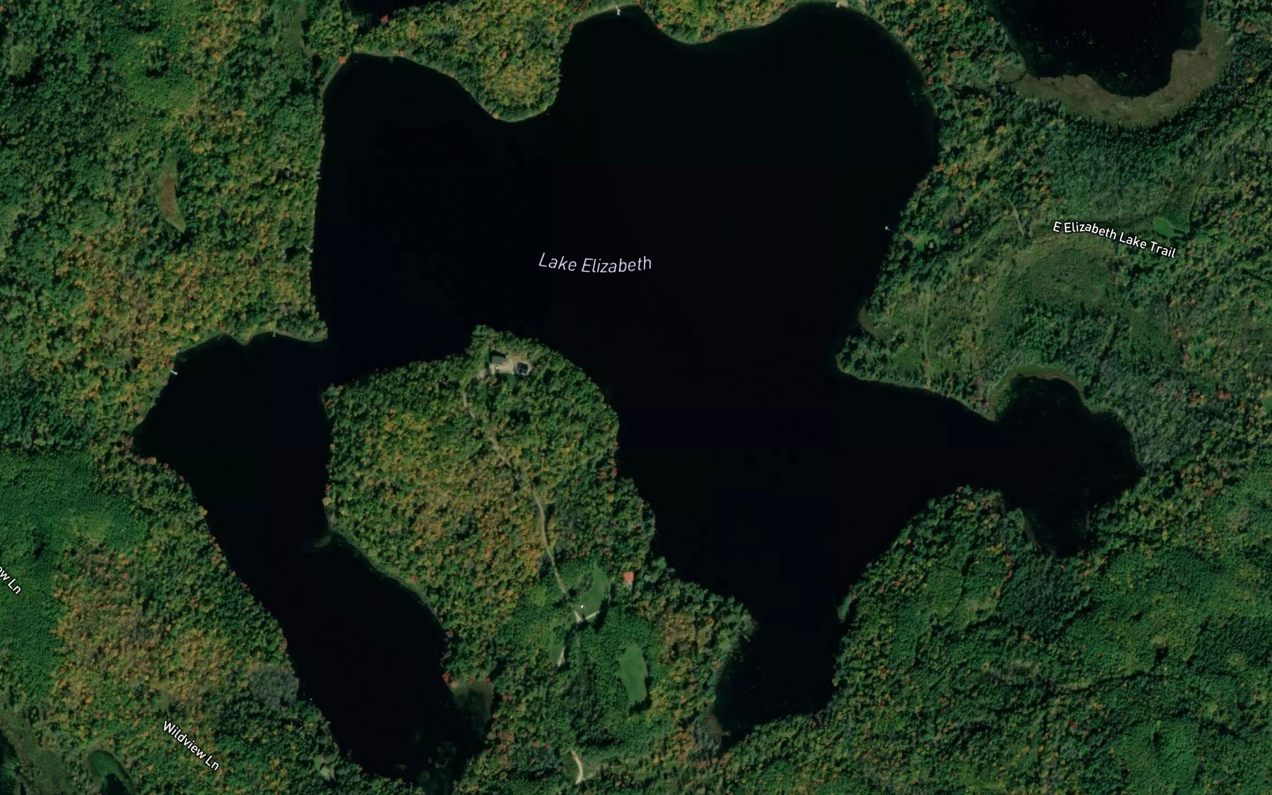 Satellite map of the Lake Elizabeth