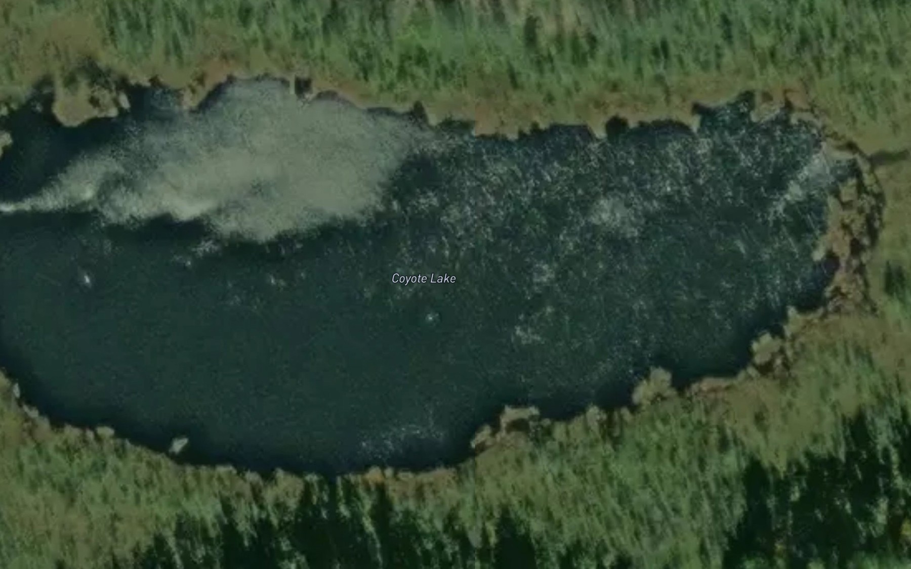 Satellite map of the Coyote Lake
