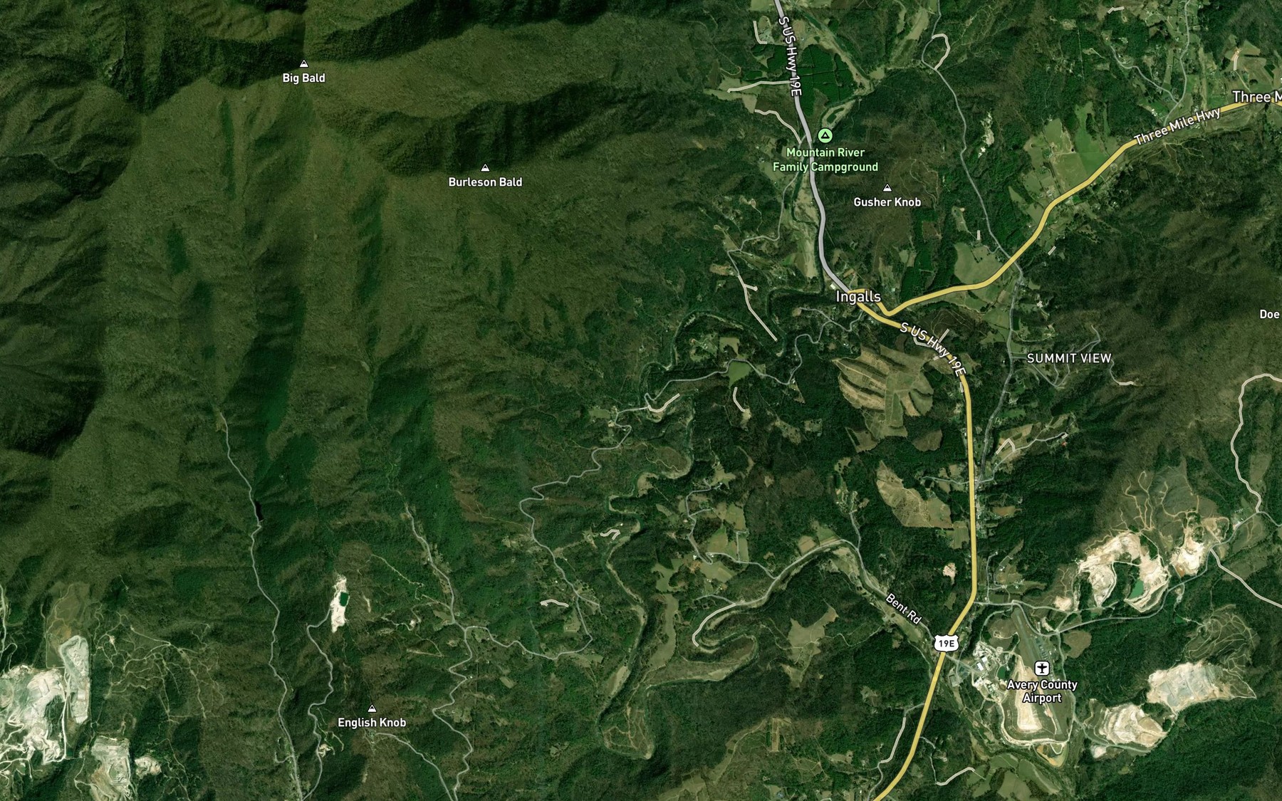 Satellite map of the Whiteoak Creek