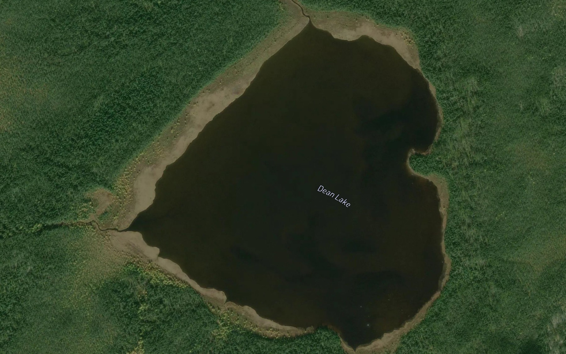 Satellite map of the Dean Lake