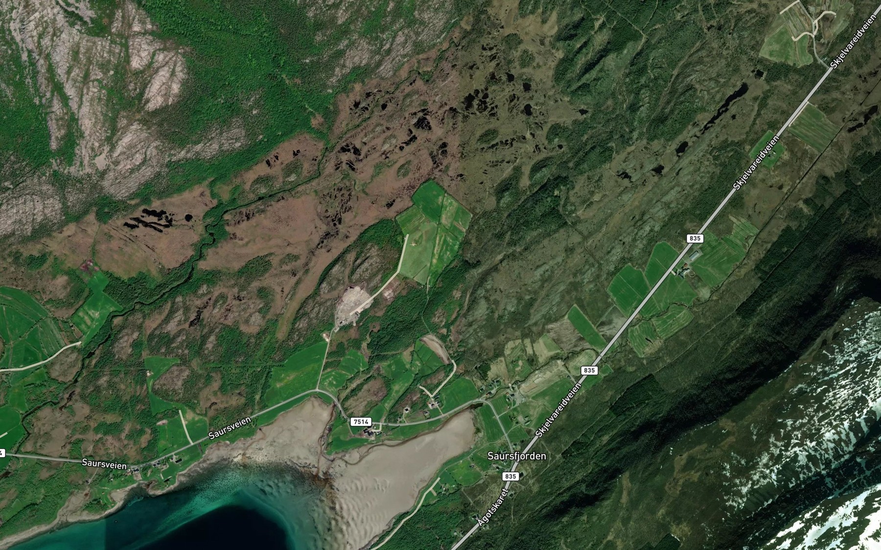 Satellite map of the Bogelva