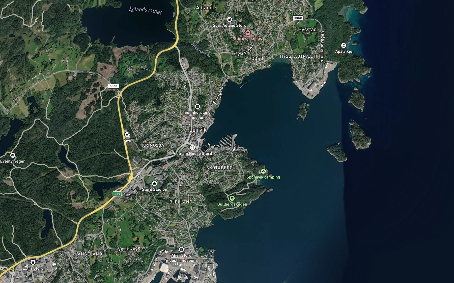 Satellite map of the Teinevika