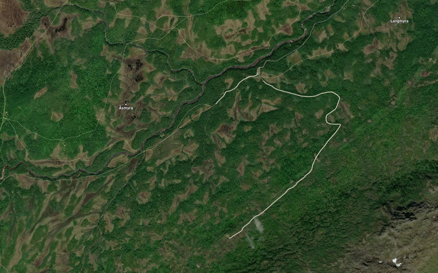 Satellite map of the Indre fiskbekken