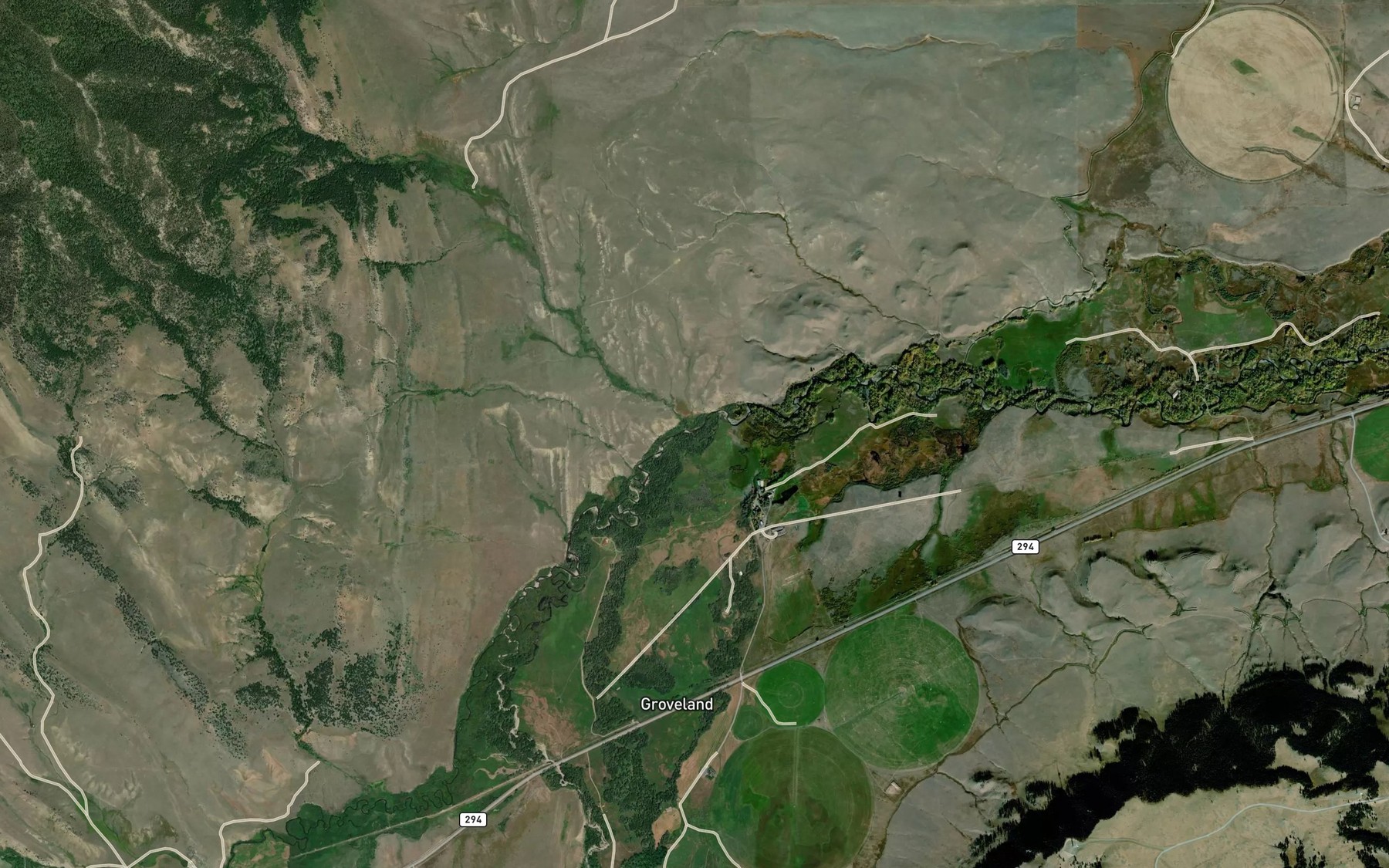 Satellite map of the Willow Creek