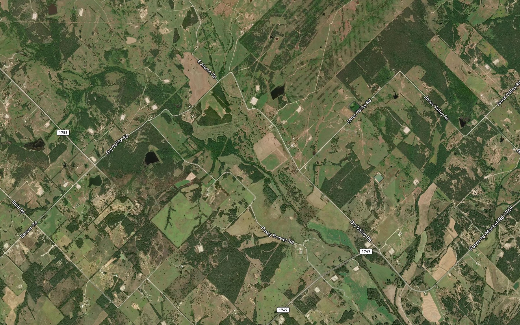 Satellite map of the Dry Valley Creek
