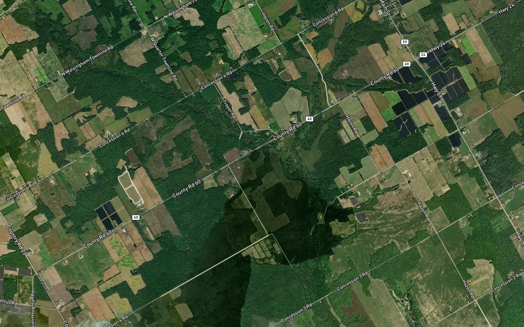 Satellite map of the Venison Creek