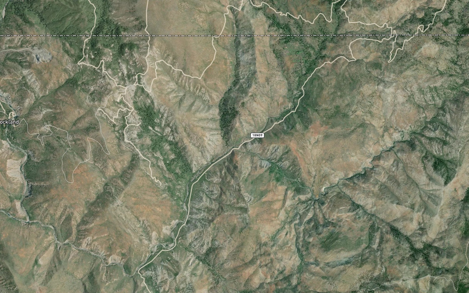 Satellite map of the North Fork Diamond Creek