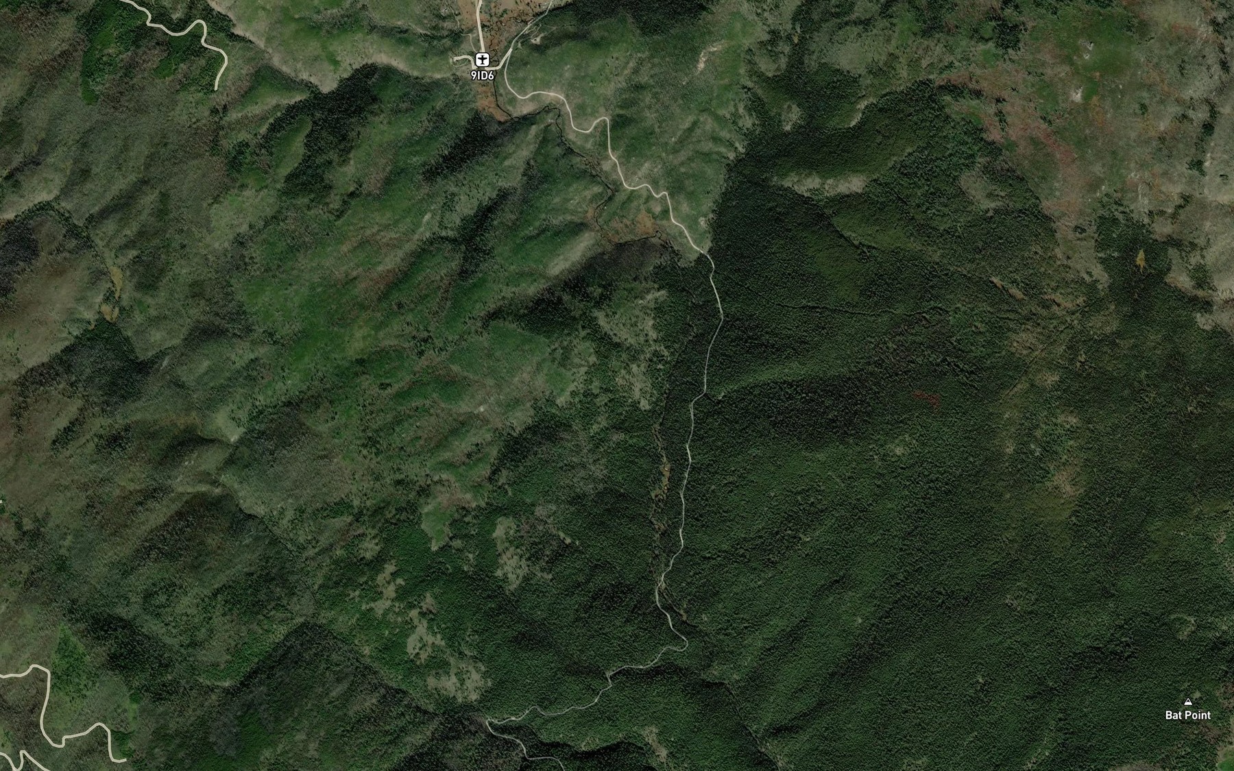 Satellite map of the Cup Creek