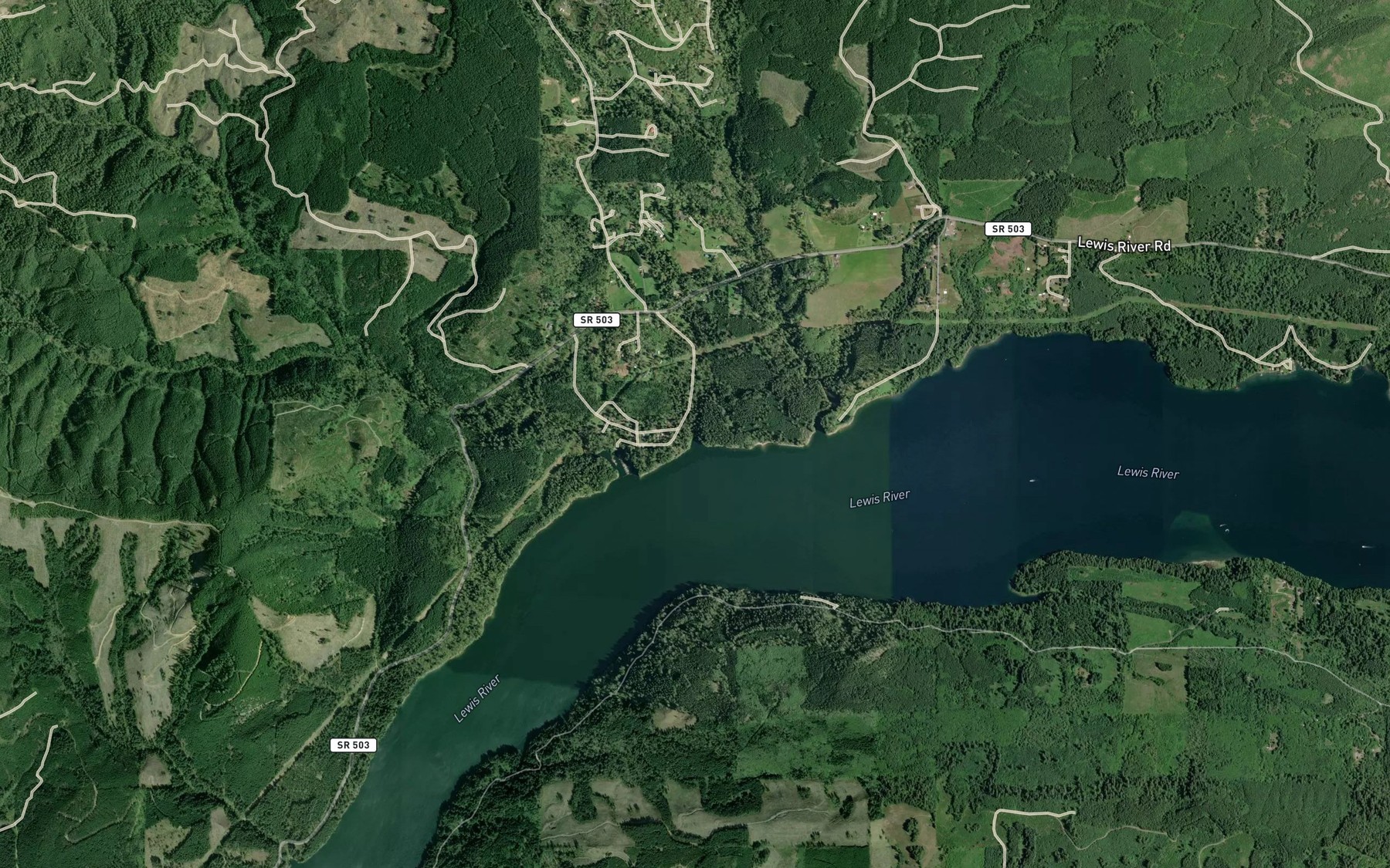 Satellite map of the Day Creek