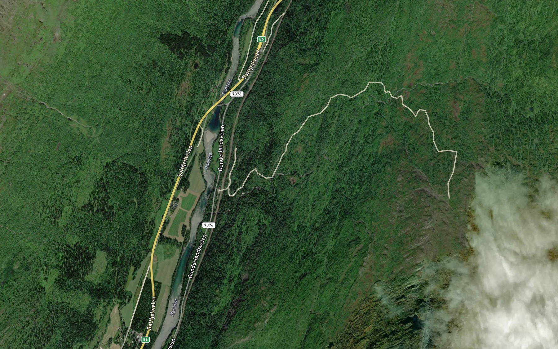Satellite map of the Damforsen