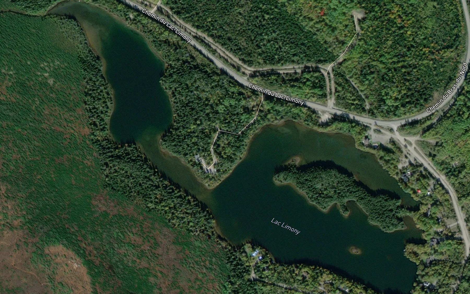 Satellite map of the Lac Limony