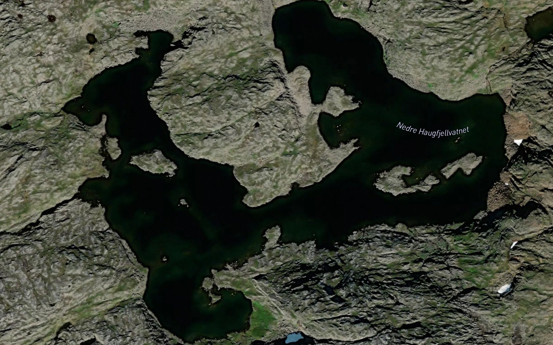 Satellite map of the Haugfjellvatnet,nedre
