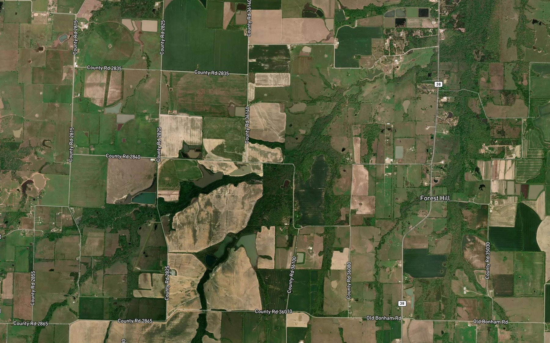 Satellite map of the Holt Creek