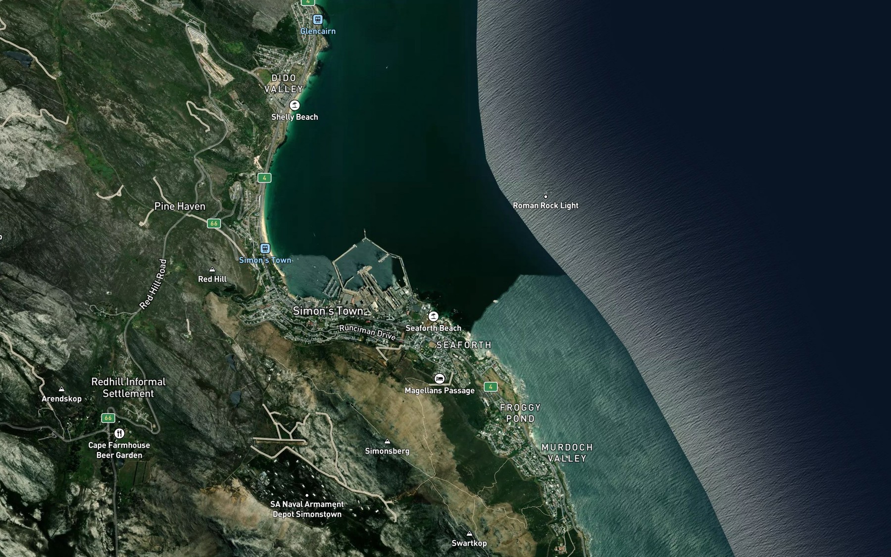 Satellite map of the Phoenix Shoal
