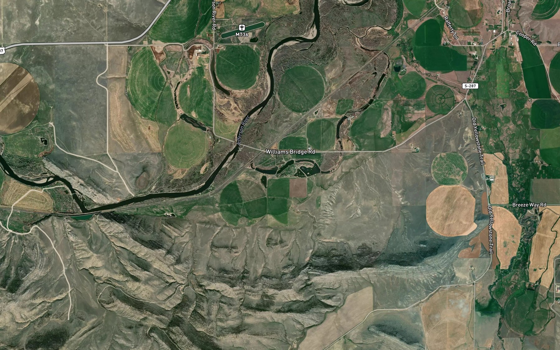 Satellite map of the Spring Creek
