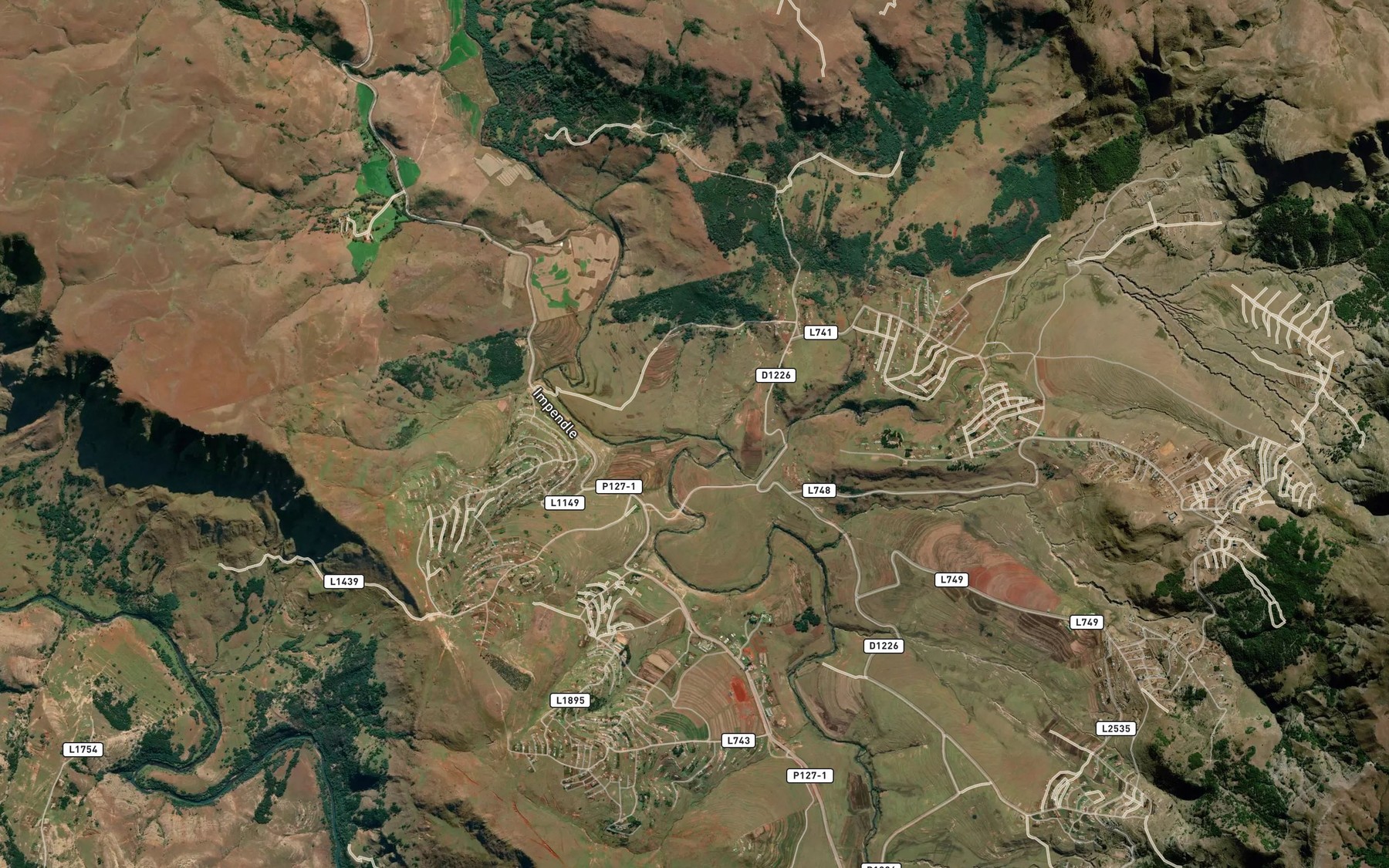 Satellite map of the Sayonga Spruit