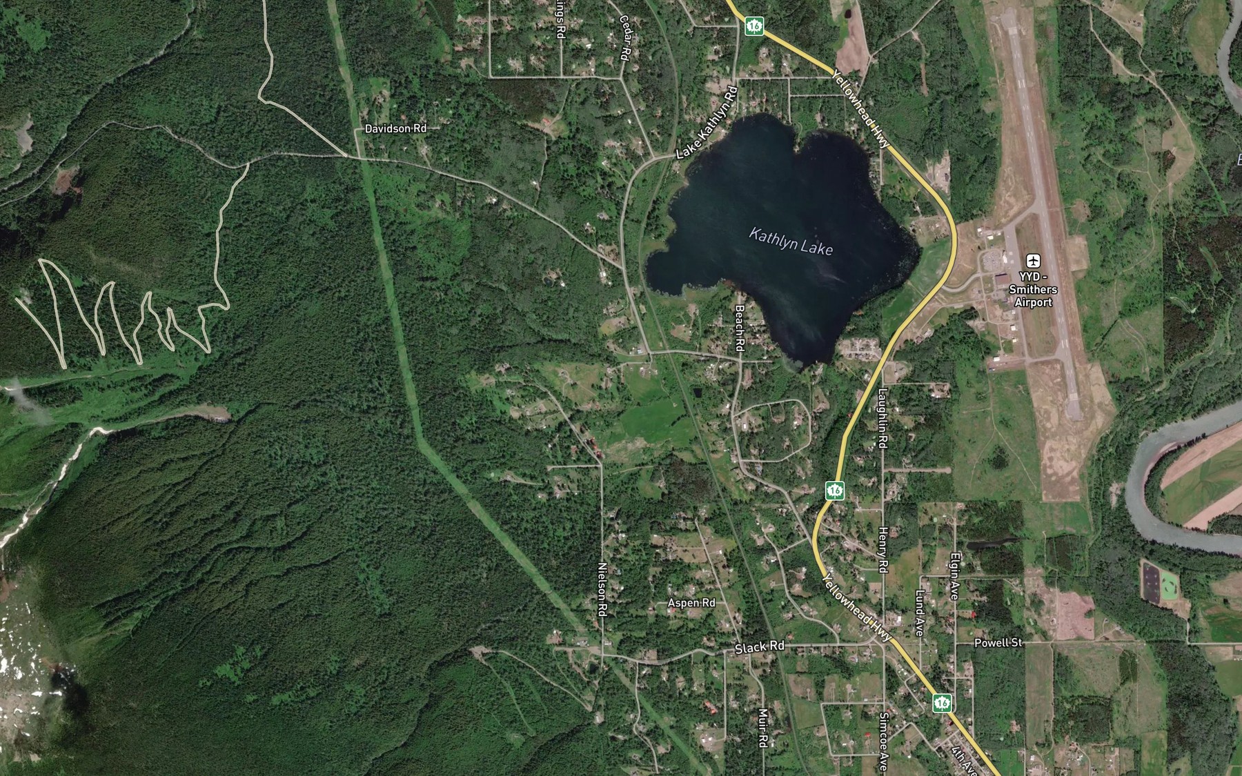 Satellite map of the Club Creek