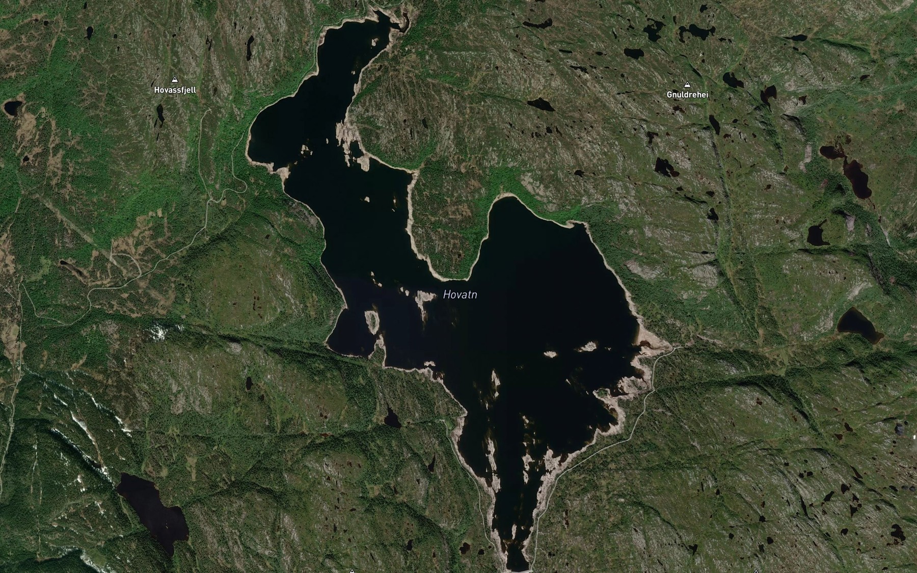 Satellite map of the Hovatn