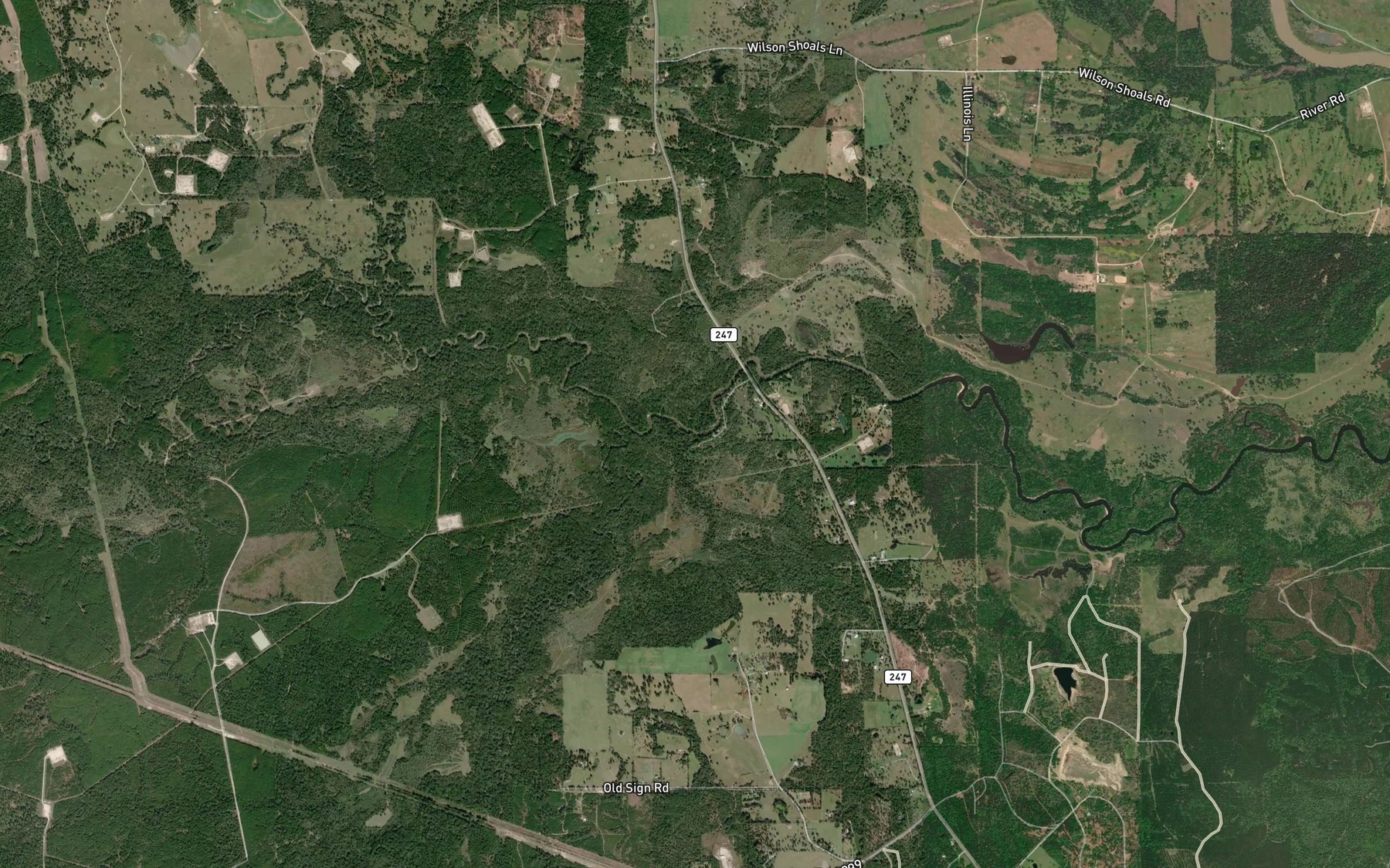 Satellite map of the Cedar Creek