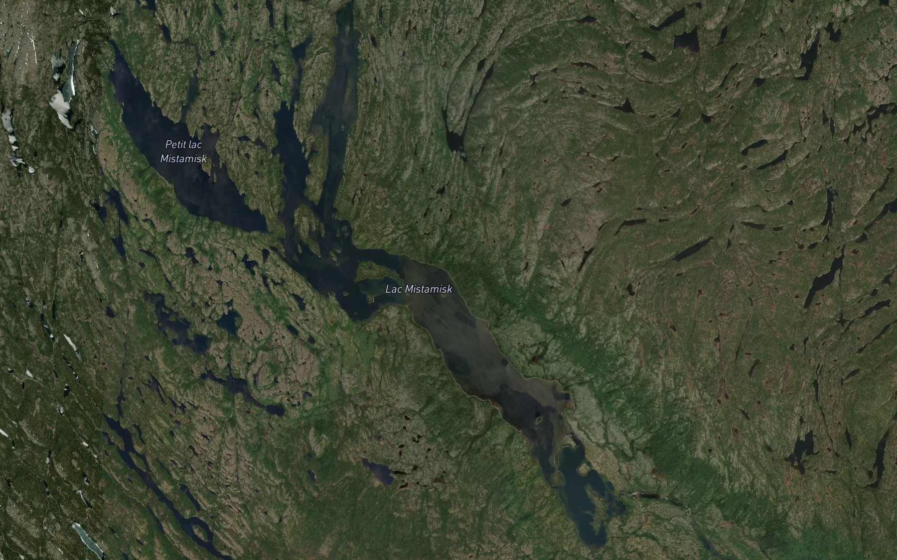 Satellite map of the Lac Mistamisk