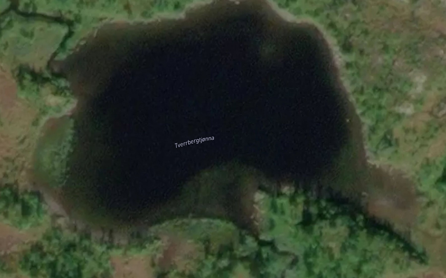 Satellite map of the Tverrbergtjorna