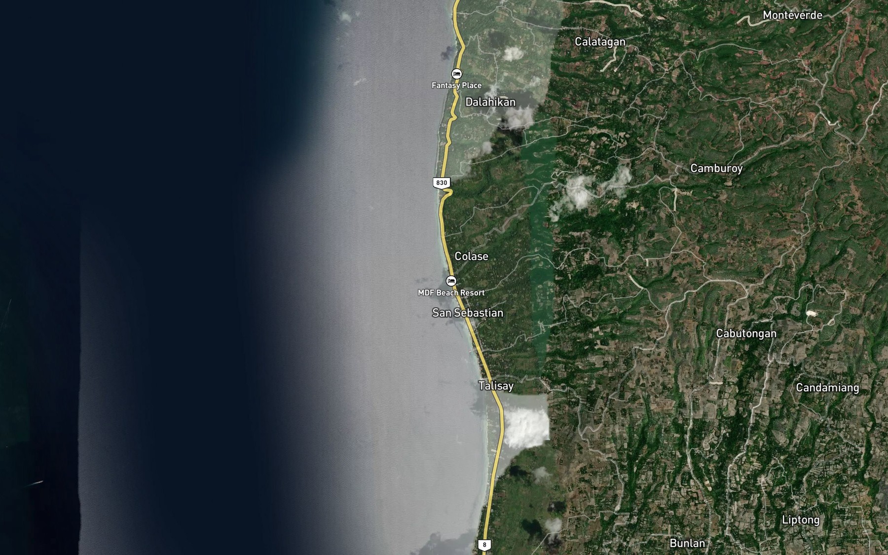 Satellite map of the Taytayan Creek