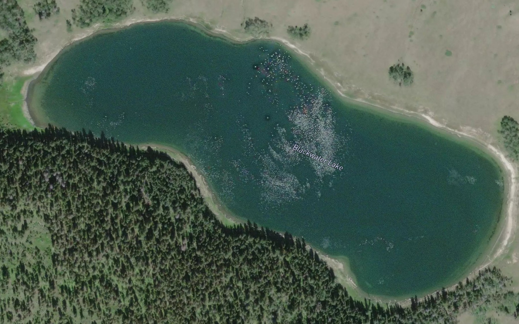 Satellite map of the Blackwater Lake
