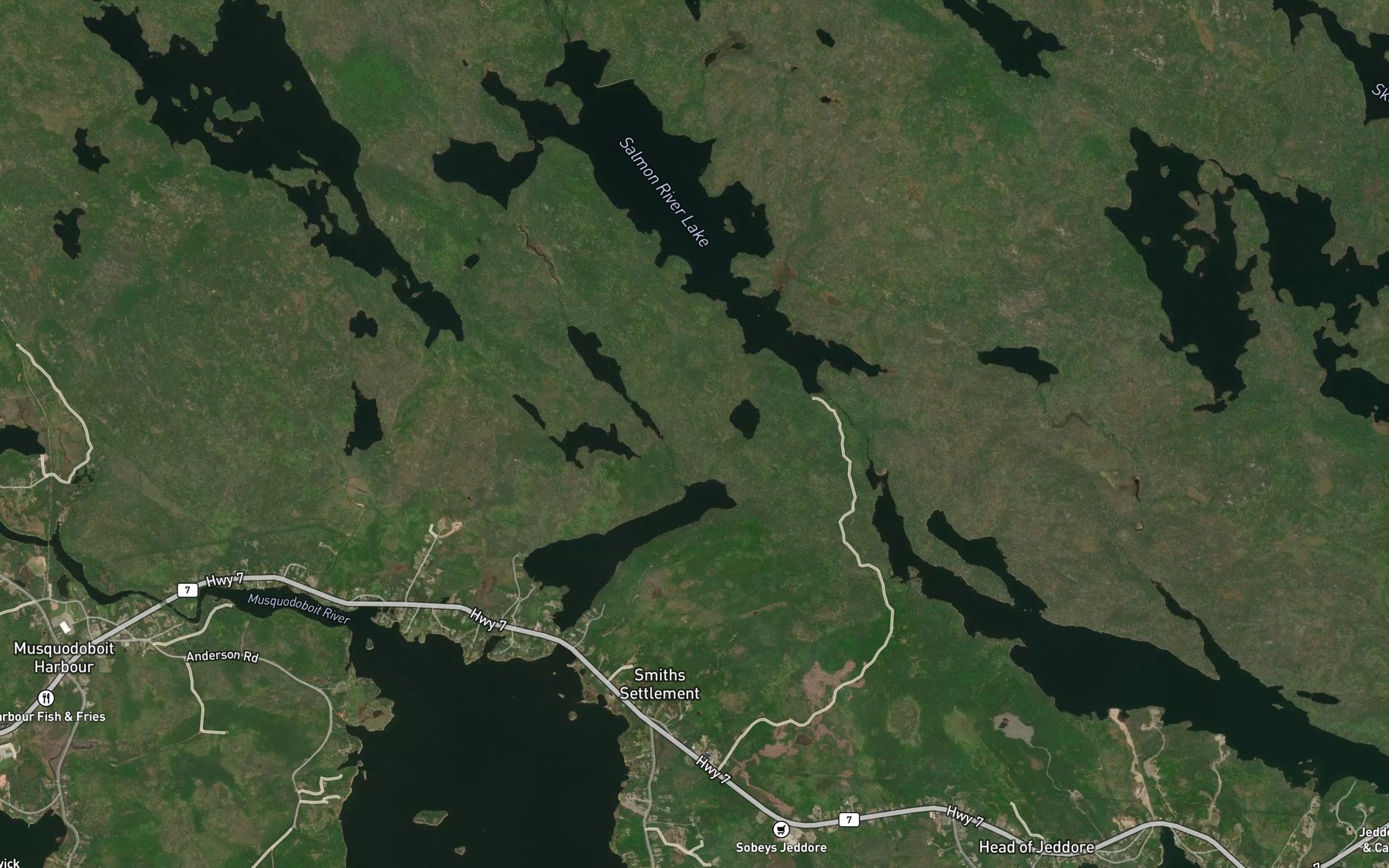 Satellite map of the Eel Pond
