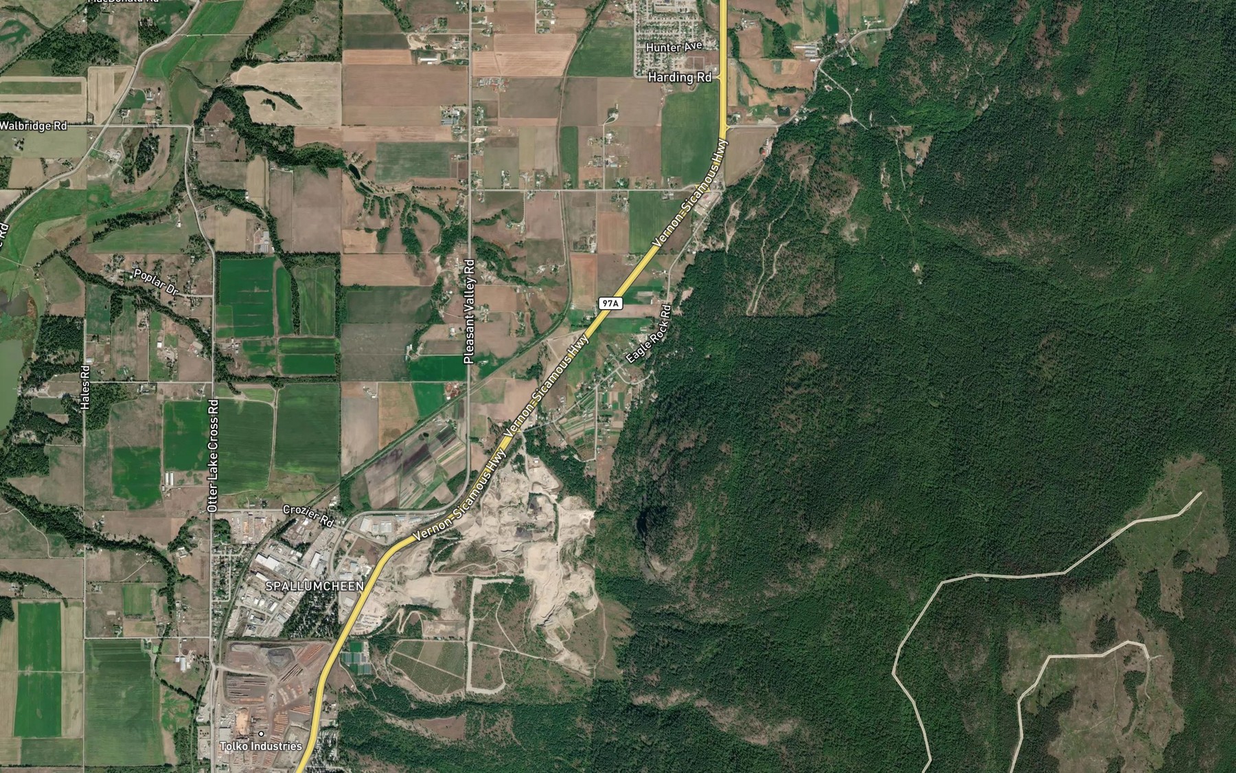 Satellite map of the Simons Brook