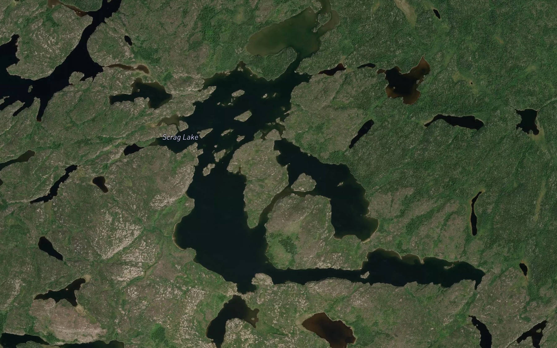 Satellite map of the Scrag Lake