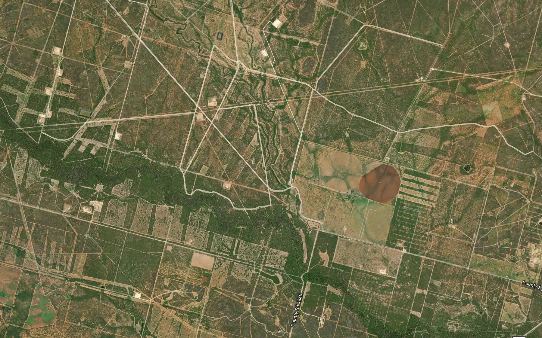 Satellite map of the Berry Creek