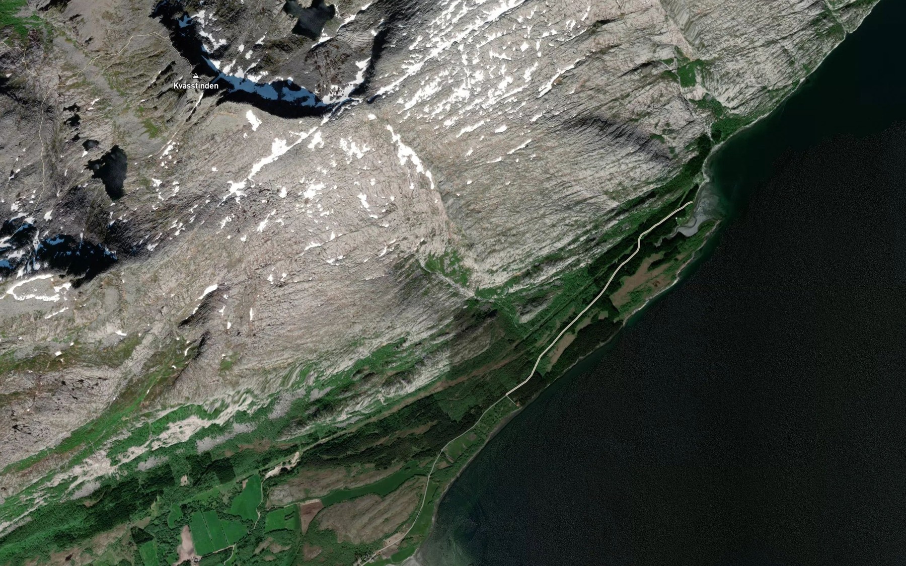 Satellite map of the Rakselva