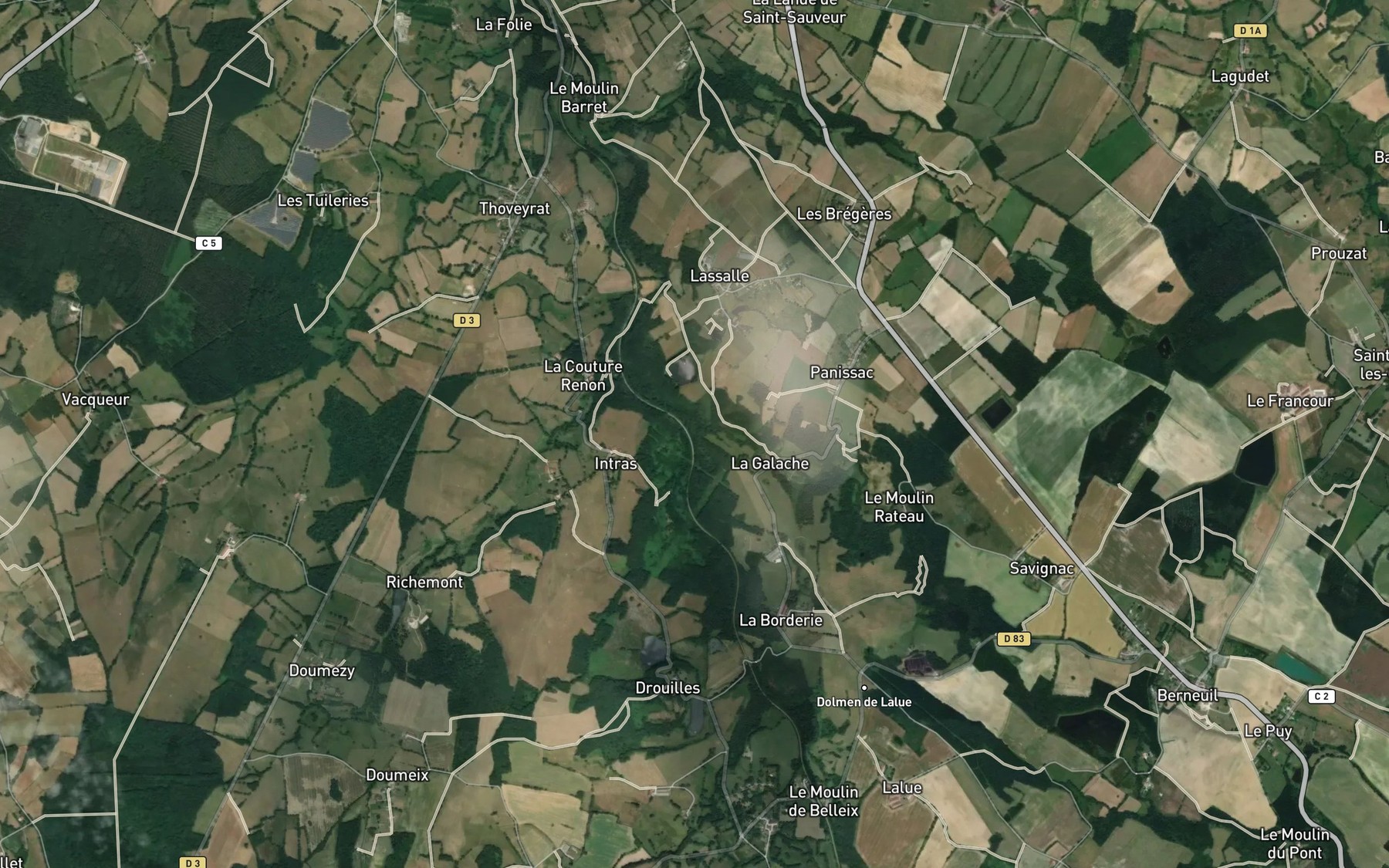 Satellite map of the Glayeule