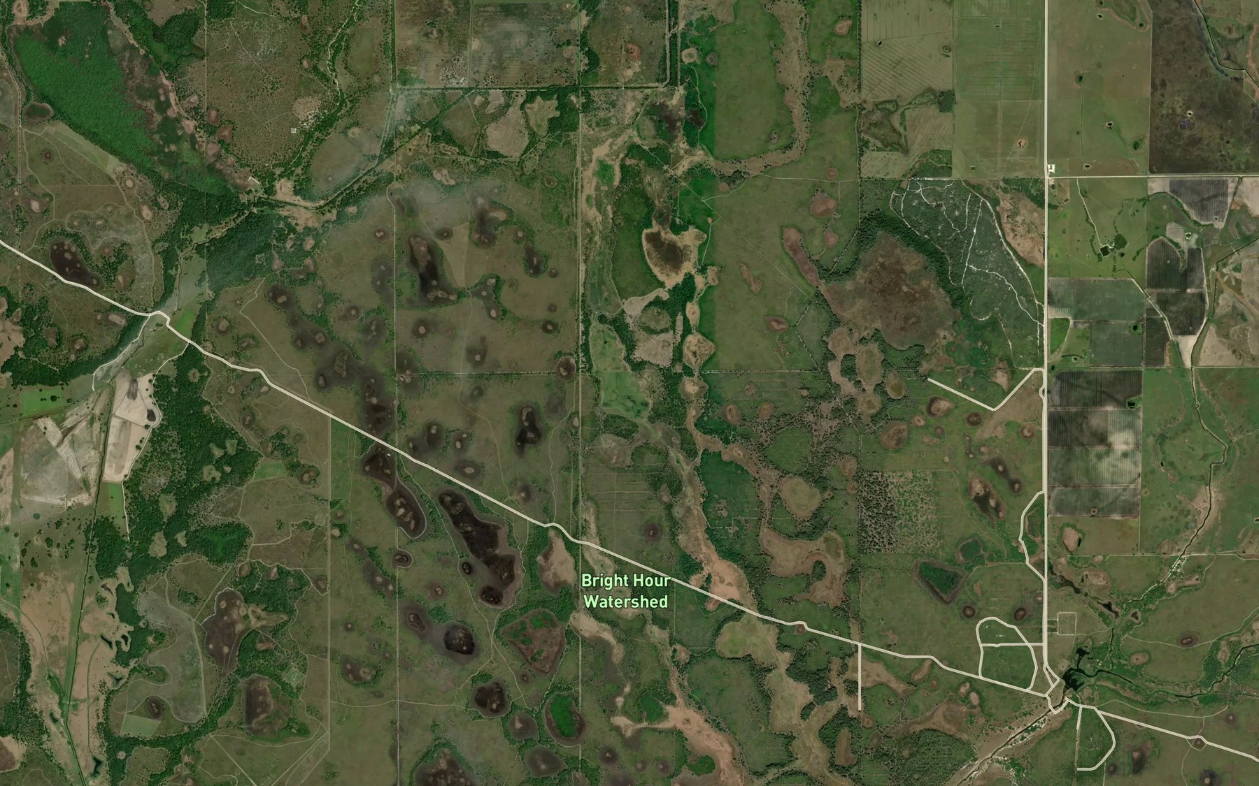 Satellite map of the Slippery Slough