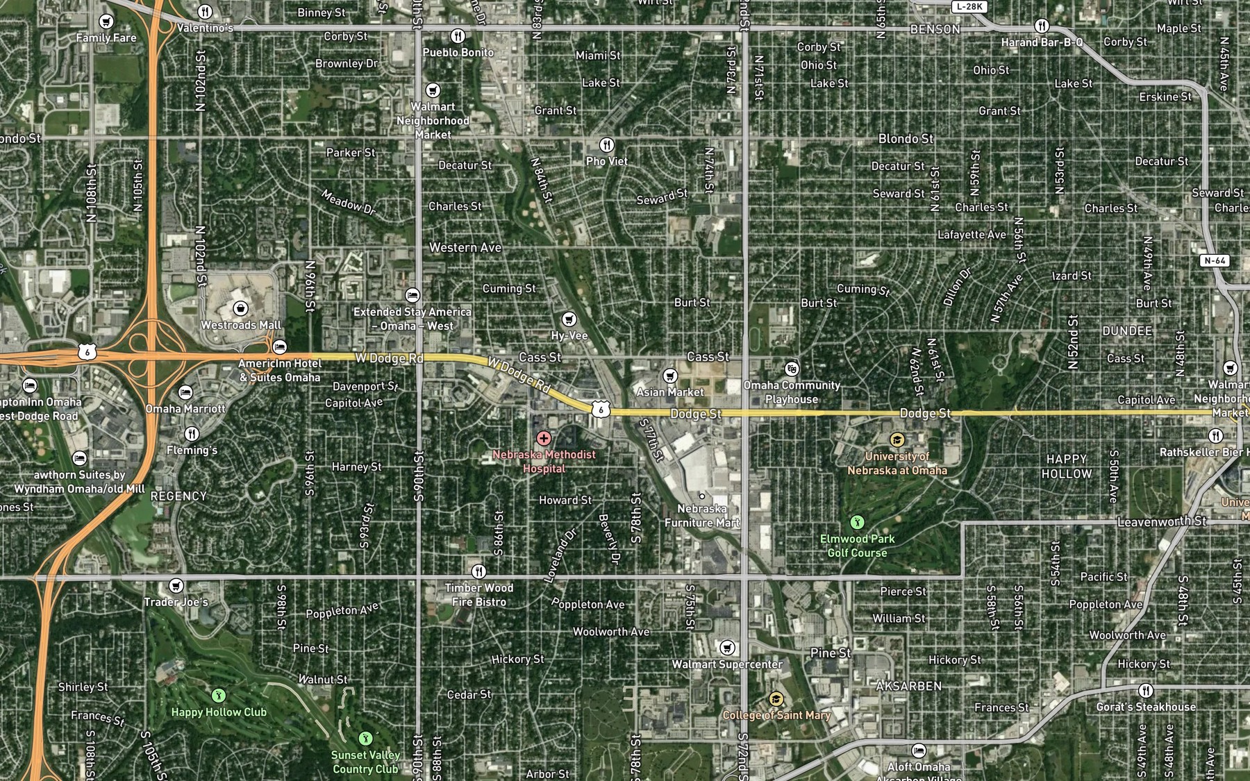 Satellite map of the Cole Creek