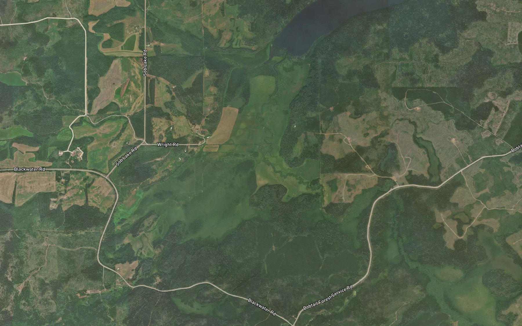 Satellite map of the Beaverdam Creek