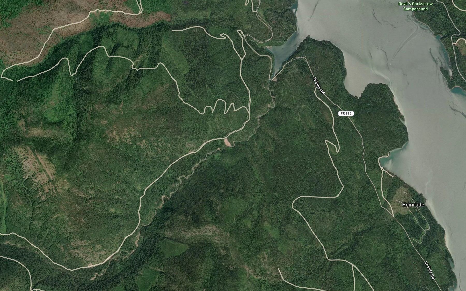Satellite map of the Lyon Creek