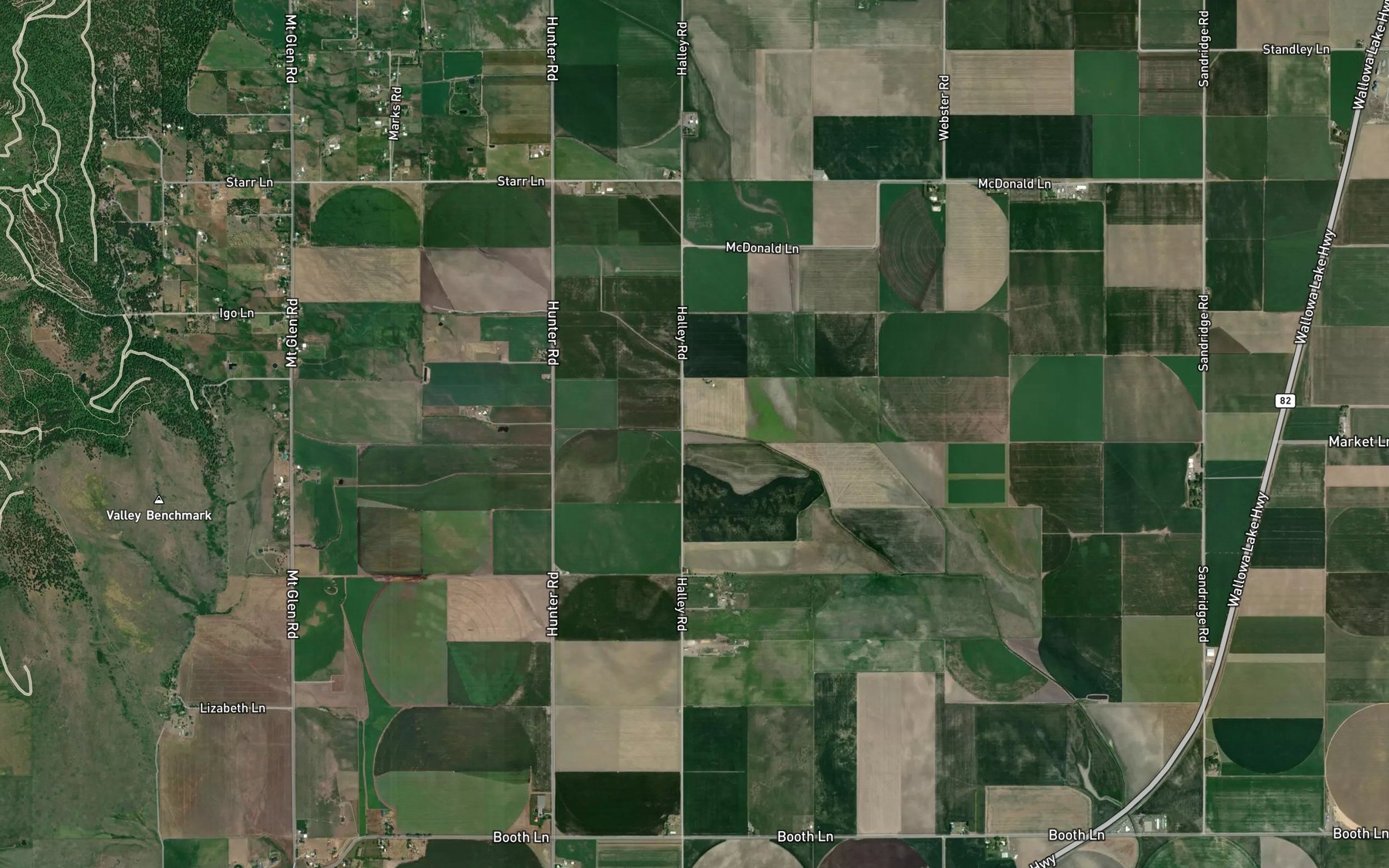 Satellite map of the Ordell Ditch
