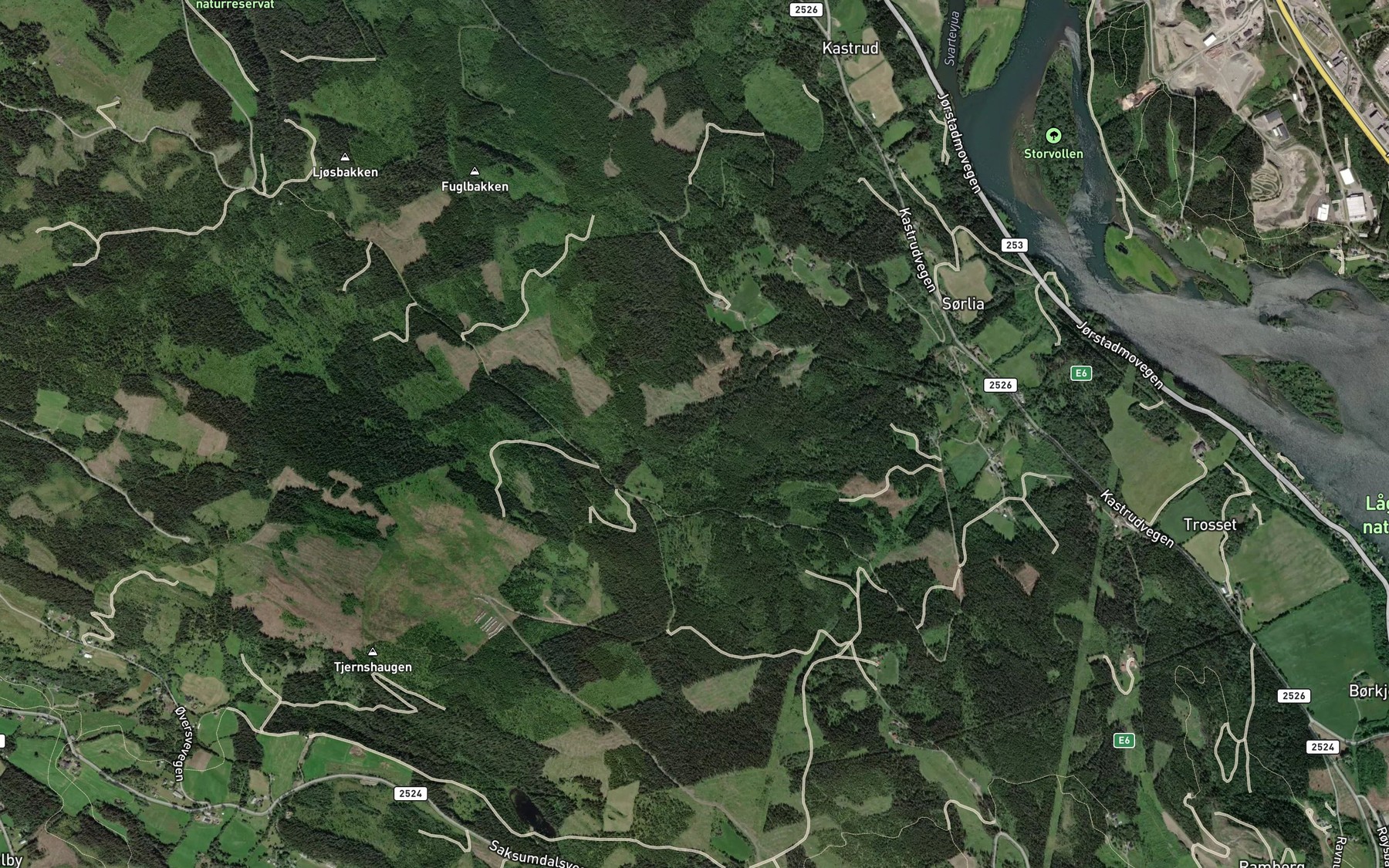 Satellite map of the Skvalabekken