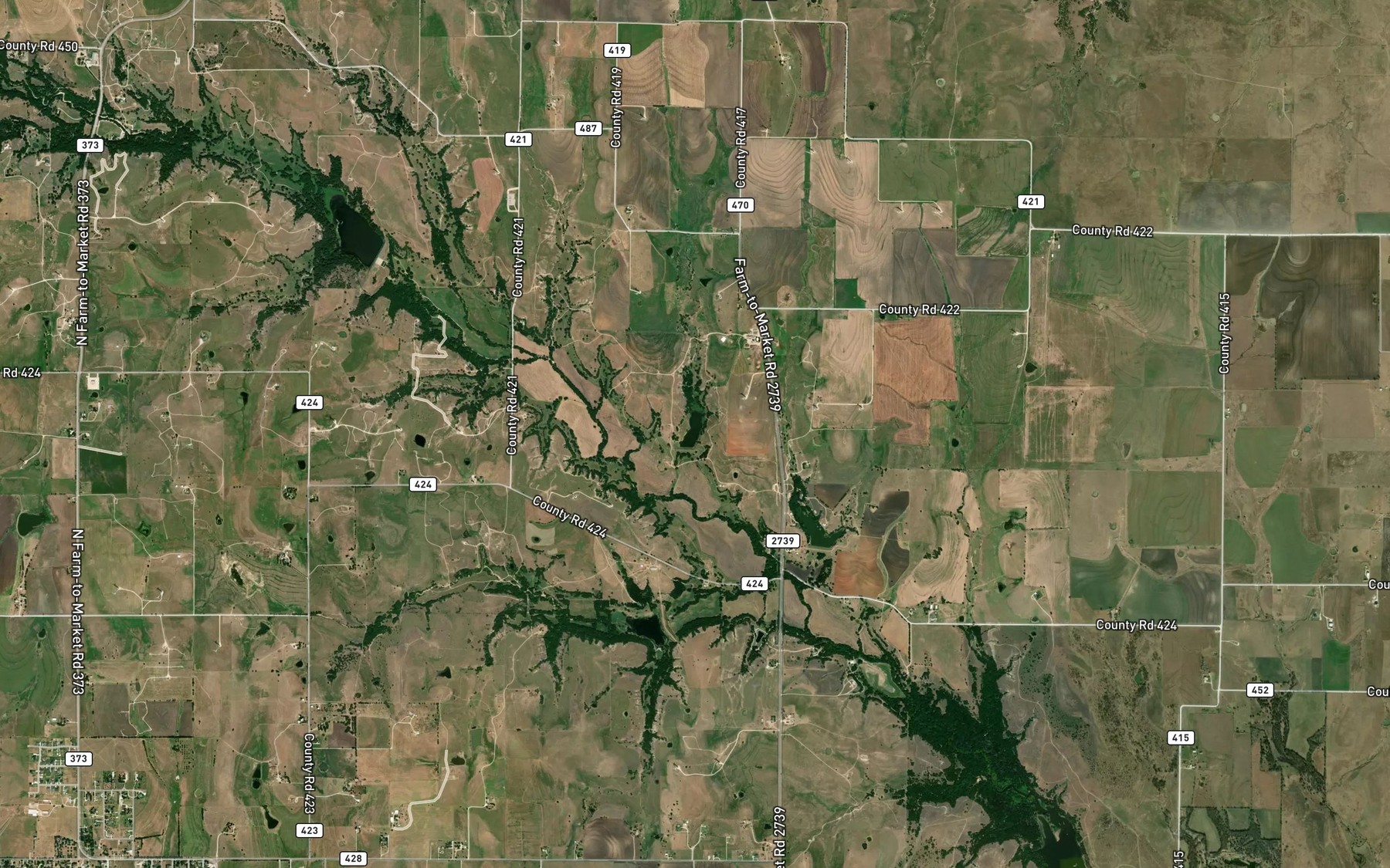Satellite map of the Soil Conservation Service Site 7f Reservoir